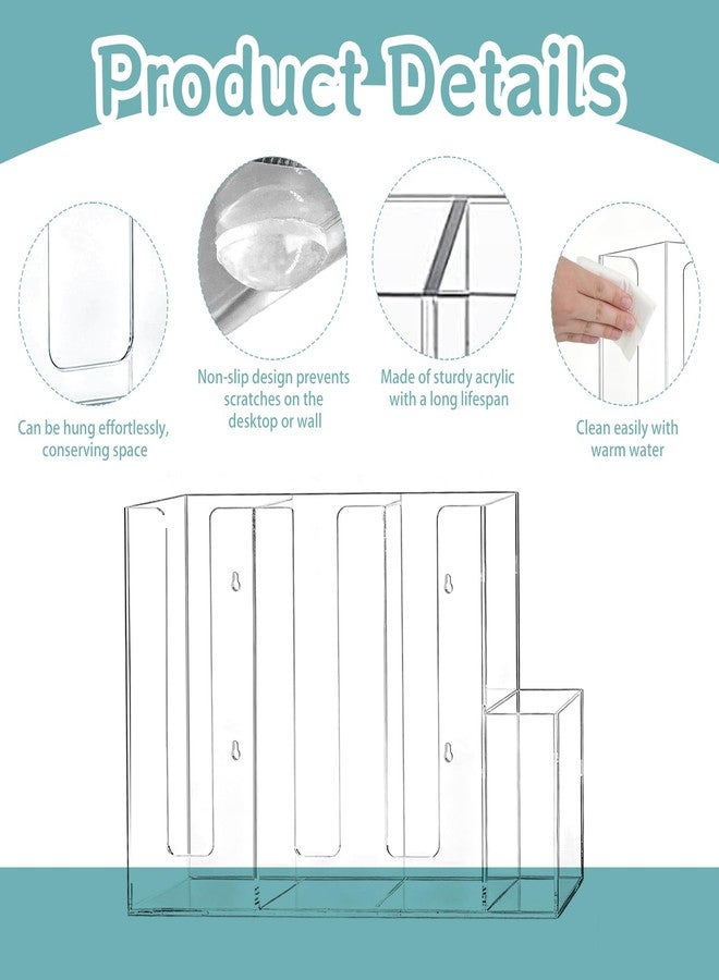 UCEHIPAW 4 Compartments Acrylic Coffee Cup and Lid Storage Organizer Holder Clear Plastic Lid Holder Accessories Disposable Paper Cup Dispenser Organizer for Kitchen Bar Shop Counter - Image 3